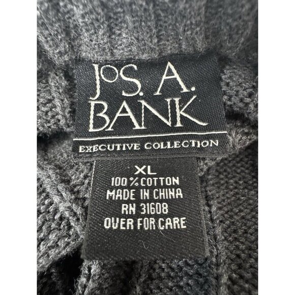 Jos A Bank Charcoal Gray Men’s XL Cable Knit Sweater Cozy Minimalist Capsule - Picture 5 of 9